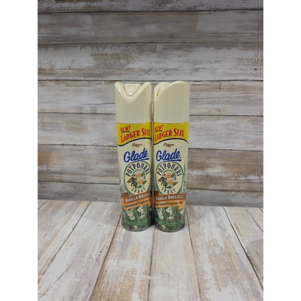 Vintage Glade Potpourri Spray Vanilla Breezes Natural Fragrance 2 Pack Cans